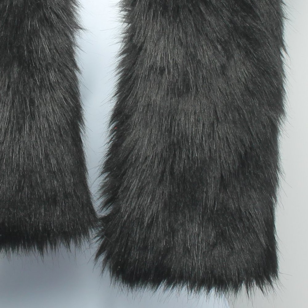 Unreal Fur Scarf Warm Winter Fall Black 39x5 inches - Picture 4 of 8